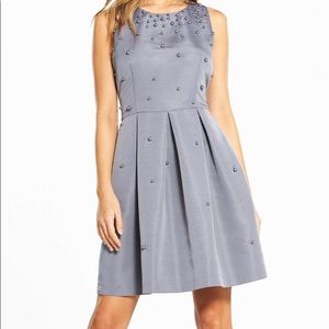 MILLIEA: Pearl embellished skater dress